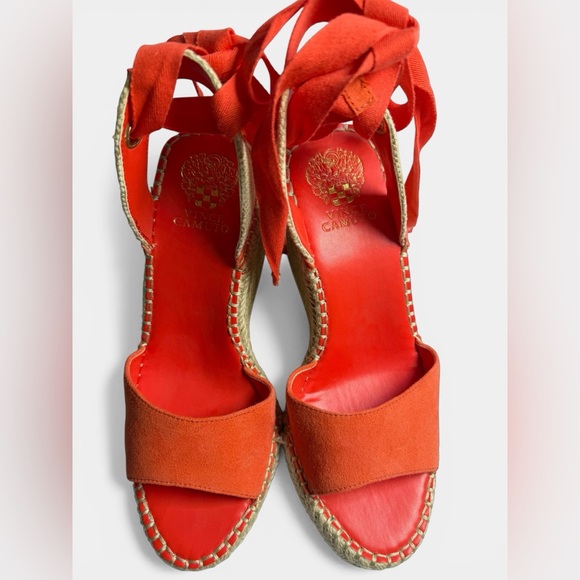 Vince Camuto Espadrille Wedge Sandals Lace Up Ankle Tie Size 8.5 Charity Listing - Picture 7 of 7